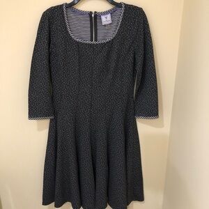 Womens Vivi By Violet Weekend Dress Cute Gray White Dots Size Small